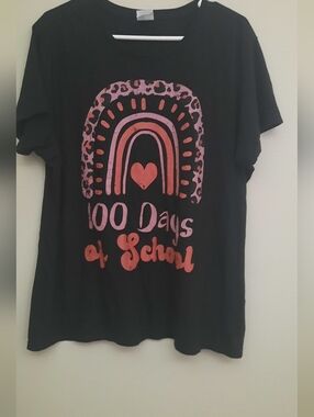 Girls' Black '100 Days of School' Graphic Tee